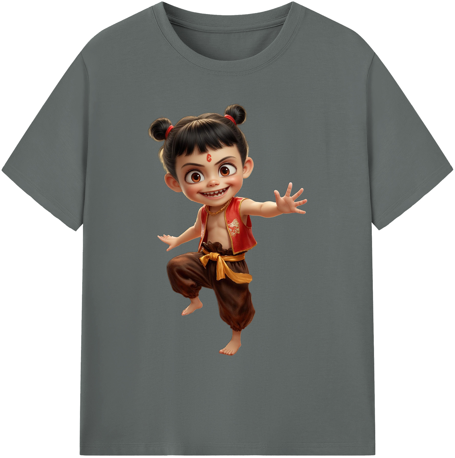（画像用） Ne Zha 2 ナタ 魔童の大暴れ 綿100％ メンズ半袖Tシャツ｜肌触りやわらか＆通気性